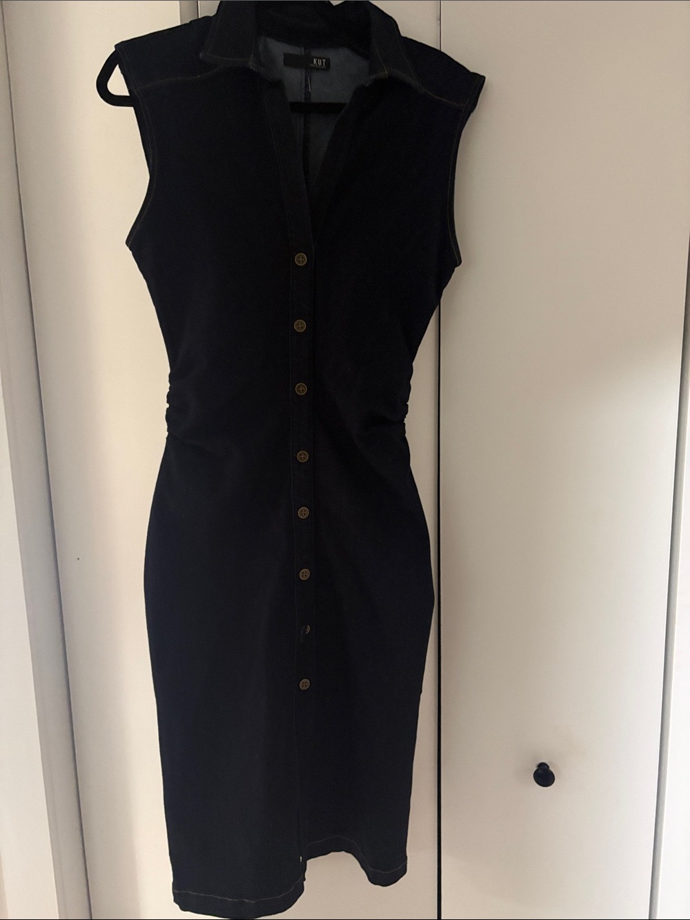 Kut from the Kloth dark denim Sleeveless Button-Front Dress